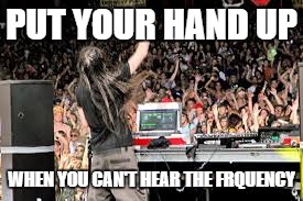 PUT YOUR HAND UP WHEN YOU CAN'T HEAR THE FRQUENCY | made w/ Imgflip meme maker