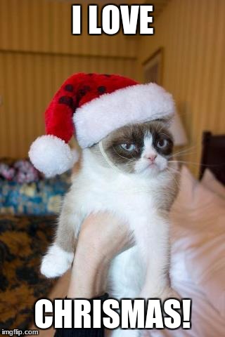 Grumpy Cat Christmas Meme | I LOVE; CHRISMAS! | image tagged in memes,grumpy cat christmas,grumpy cat | made w/ Imgflip meme maker