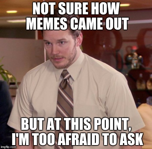 Afraid To Ask Andy Meme | NOT SURE HOW MEMES CAME OUT; BUT AT THIS POINT, I'M TOO AFRAID TO ASK | image tagged in memes,afraid to ask andy | made w/ Imgflip meme maker