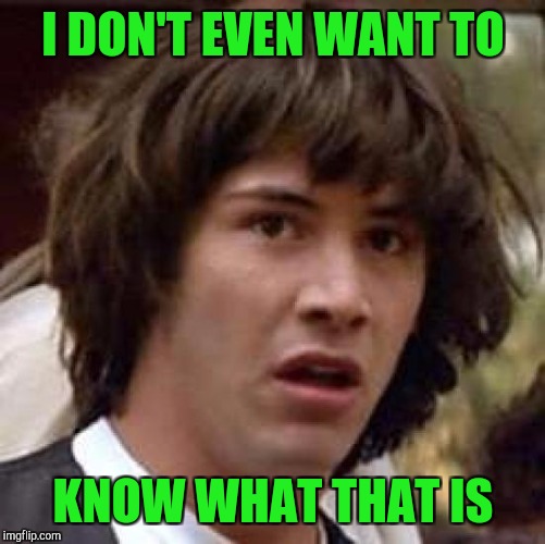 Conspiracy Keanu Meme | I DON'T EVEN WANT TO; KNOW WHAT THAT IS | image tagged in memes,conspiracy keanu | made w/ Imgflip meme maker