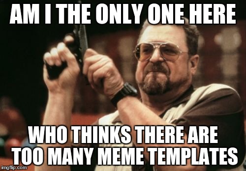 Am I The Only One Around Here | AM I THE ONLY ONE HERE; WHO THINKS THERE ARE TOO MANY MEME TEMPLATES | image tagged in memes,am i the only one around here | made w/ Imgflip meme maker