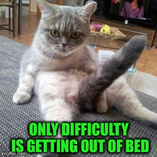 ONLY DIFFICULTY IS GETTING OUT OF BED | made w/ Imgflip meme maker