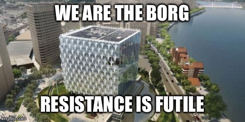 WE ARE THE BORG; RESISTANCE IS FUTILE | image tagged in marcus mcspartacus | made w/ Imgflip meme maker