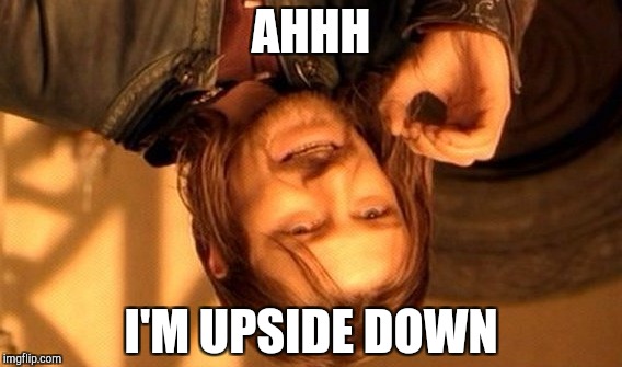 One Does Not Simply | AHHH; I'M UPSIDE DOWN | image tagged in memes,one does not simply | made w/ Imgflip meme maker