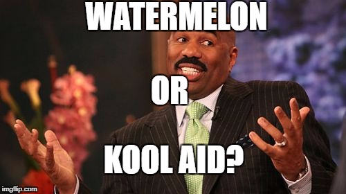 Steve Harvey Meme | WATERMELON; OR; KOOL AID? | image tagged in memes,steve harvey | made w/ Imgflip meme maker