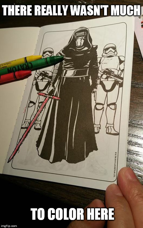 Master level coloring book | THERE REALLY WASN'T MUCH; TO COLOR HERE | image tagged in coloring,book,star wars | made w/ Imgflip meme maker