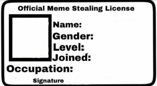 High Quality Meme stealer license  Blank Meme Template