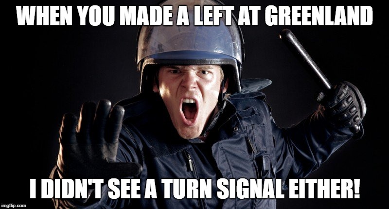 WHEN YOU MADE A LEFT AT GREENLAND I DIDN'T SEE A TURN SIGNAL EITHER! | made w/ Imgflip meme maker