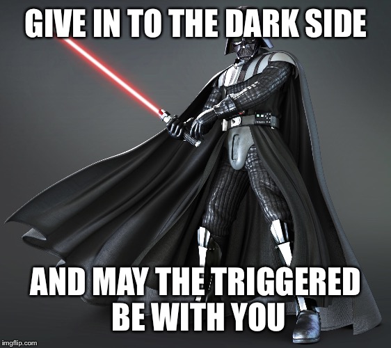 GIVE IN TO THE DARK SIDE AND MAY THE TRIGGERED BE WITH YOU | made w/ Imgflip meme maker