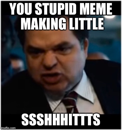 you stupid shit | YOU STUPID MEME MAKING LITTLE; SSSHHHITTTS | image tagged in you stupid shit | made w/ Imgflip meme maker