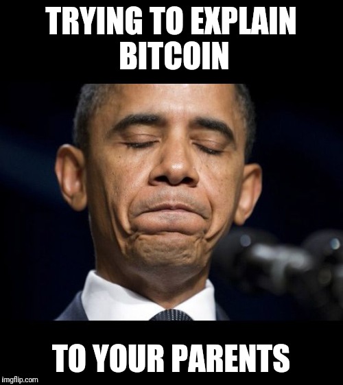 Explaining bitcoin to parents | TRYING TO EXPLAIN BITCOIN; TO YOUR PARENTS | image tagged in bitcoin | made w/ Imgflip meme maker