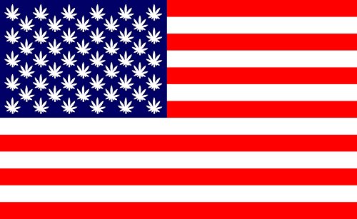 Marijuana leaf American flag Blank Meme Template