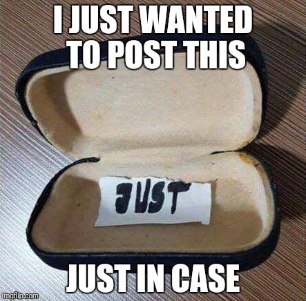 Just in case | I JUST WANTED TO POST THIS; JUST IN CASE | image tagged in just in case | made w/ Imgflip meme maker