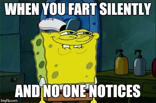 Don't You Squidward Meme | WHEN YOU FART SILENTLY; AND NO ONE NOTICES | image tagged in memes,dont you squidward | made w/ Imgflip meme maker