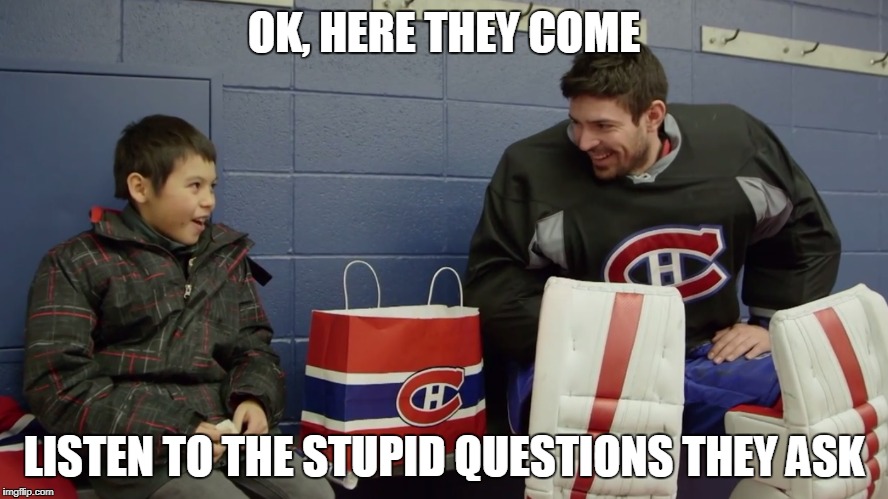 OK, HERE THEY COME; LISTEN TO THE STUPID QUESTIONS THEY ASK | image tagged in carey and the media | made w/ Imgflip meme maker