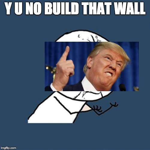 Y U No Meme | Y U NO BUILD THAT WALL | image tagged in memes,y u no | made w/ Imgflip meme maker