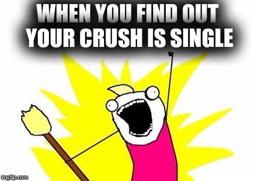 X All The Y Meme | WHEN YOU FIND OUT YOUR CRUSH IS SINGLE | image tagged in memes,x all the y | made w/ Imgflip meme maker