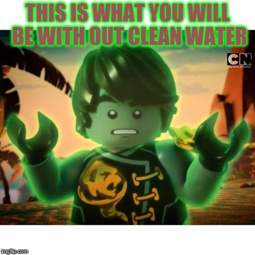 Cole Ninjago Season 6 2 | THIS IS WHAT YOU WILL BE WITH OUT CLEAN WATER | image tagged in cole ninjago season 6 2 | made w/ Imgflip meme maker
