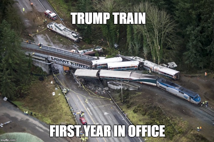 Trump Train - Freshman Year | TRUMP TRAIN; FIRST YEAR IN OFFICE | image tagged in donald trump,winning,maga,politics,trump train | made w/ Imgflip meme maker