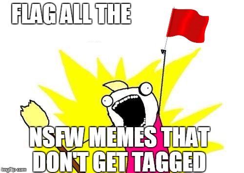 X All The Y Meme | FLAG ALL THE NSFW MEMES THAT DON'T GET TAGGED | image tagged in memes,x all the y | made w/ Imgflip meme maker