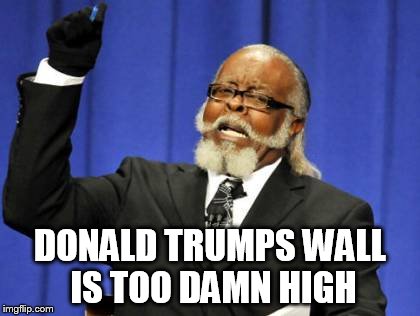 Too Damn High Meme | DONALD TRUMPS WALL IS TOO DAMN HIGH | image tagged in memes,too damn high | made w/ Imgflip meme maker