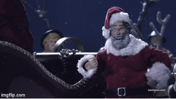 COMBAT SANTA | image tagged in gifs,robotchicken,christmas,combat,santa claus,bad santa | made w/ Imgflip video-to-gif maker