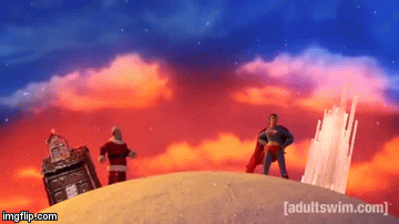 sanatasuperrace | image tagged in gifs,santa,christmas,superman,robotchicken,funny | made w/ Imgflip video-to-gif maker