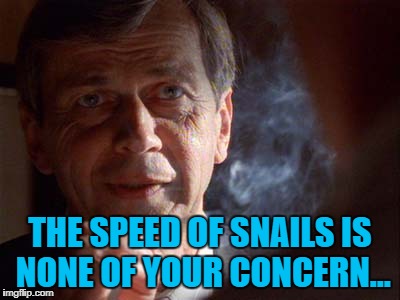 THE SPEED OF SNAILS IS NONE OF YOUR CONCERN... | made w/ Imgflip meme maker