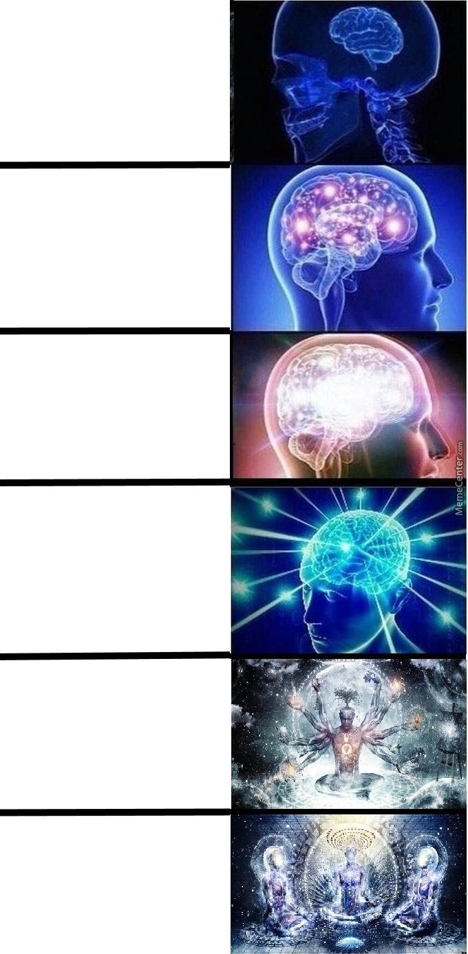 Expanding Brain x6 Blank Meme Template