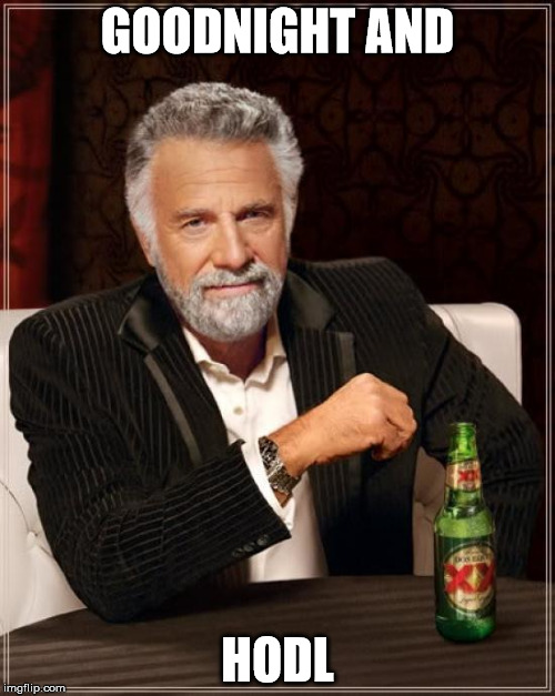 The Most Interesting Man In The World | GOODNIGHT AND; HODL | image tagged in memes,the most interesting man in the world | made w/ Imgflip meme maker