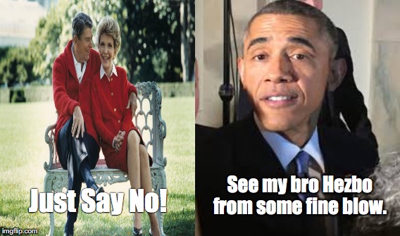 Just Say No to Obama! | Just Say No! See my bro Hezbo from some fine blow. | image tagged in obama,cocaine,terrorist | made w/ Imgflip meme maker
