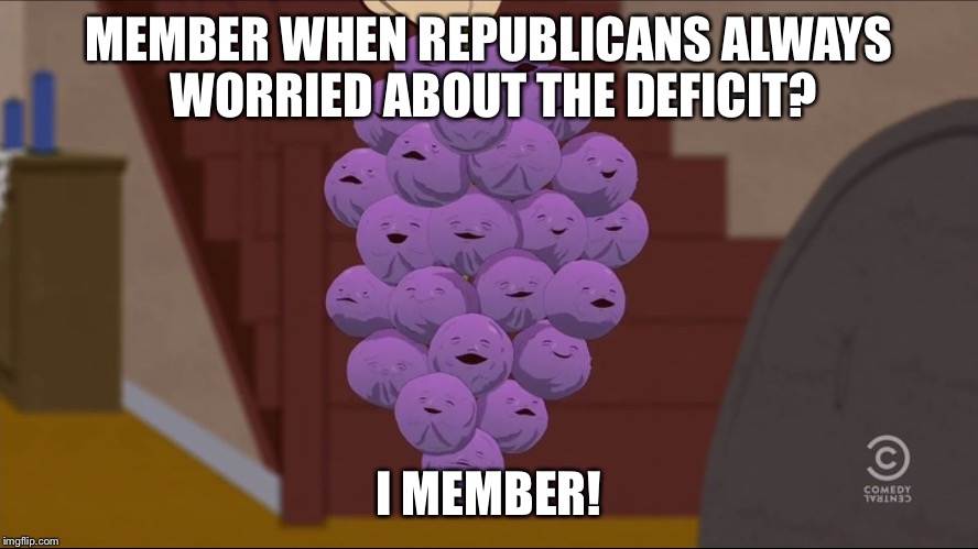 Member Berries Meme | MEMBER WHEN REPUBLICANS ALWAYS WORRIED ABOUT THE DEFICIT? I MEMBER! | image tagged in memes,member berries | made w/ Imgflip meme maker