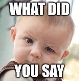 Skeptical Baby Meme | WHAT DID; YOU SAY | image tagged in memes,skeptical baby | made w/ Imgflip meme maker