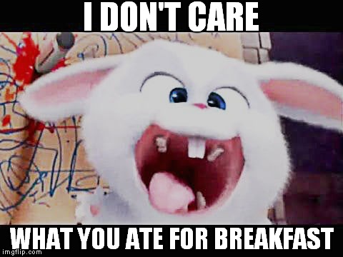 I DON'T CARE WHAT YOU ATE FOR BREAKFAST | made w/ Imgflip meme maker