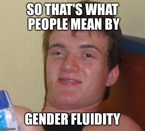 10 Guy Meme | SO THAT'S WHAT PEOPLE MEAN BY GENDER FLUIDITY | image tagged in memes,10 guy | made w/ Imgflip meme maker