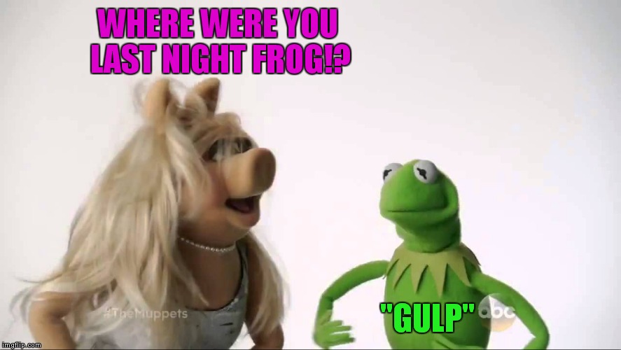 WHERE WERE YOU LAST NIGHT FROG!? "GULP" | made w/ Imgflip meme maker