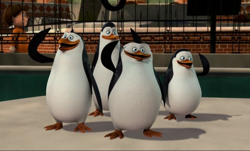 Penguins waving Blank Meme Template