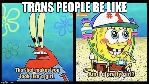 trans people  | TRANS PEOPLE BE LIKE | image tagged in memes,transgender,spongebob | made w/ Imgflip meme maker