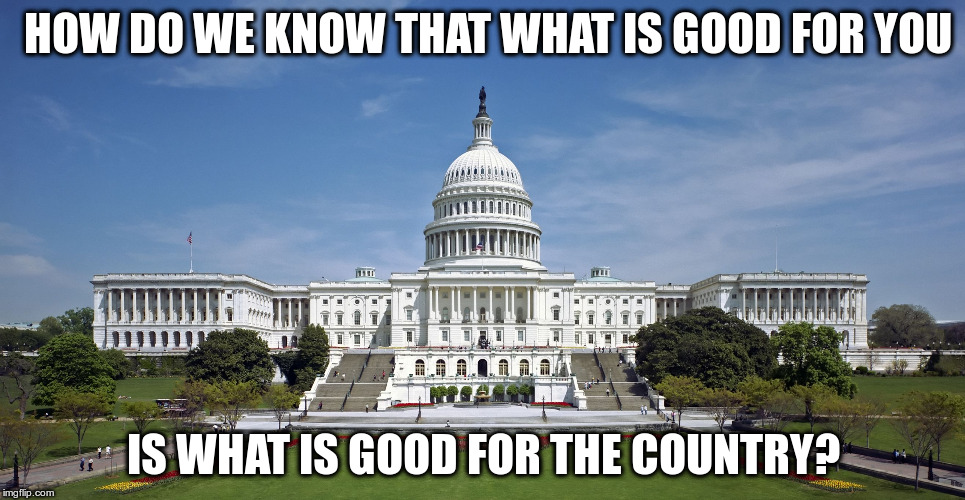 Everyone wants a tax cut | HOW DO WE KNOW THAT WHAT IS GOOD FOR YOU; IS WHAT IS GOOD FOR THE COUNTRY? | image tagged in us capitol,taxes | made w/ Imgflip meme maker