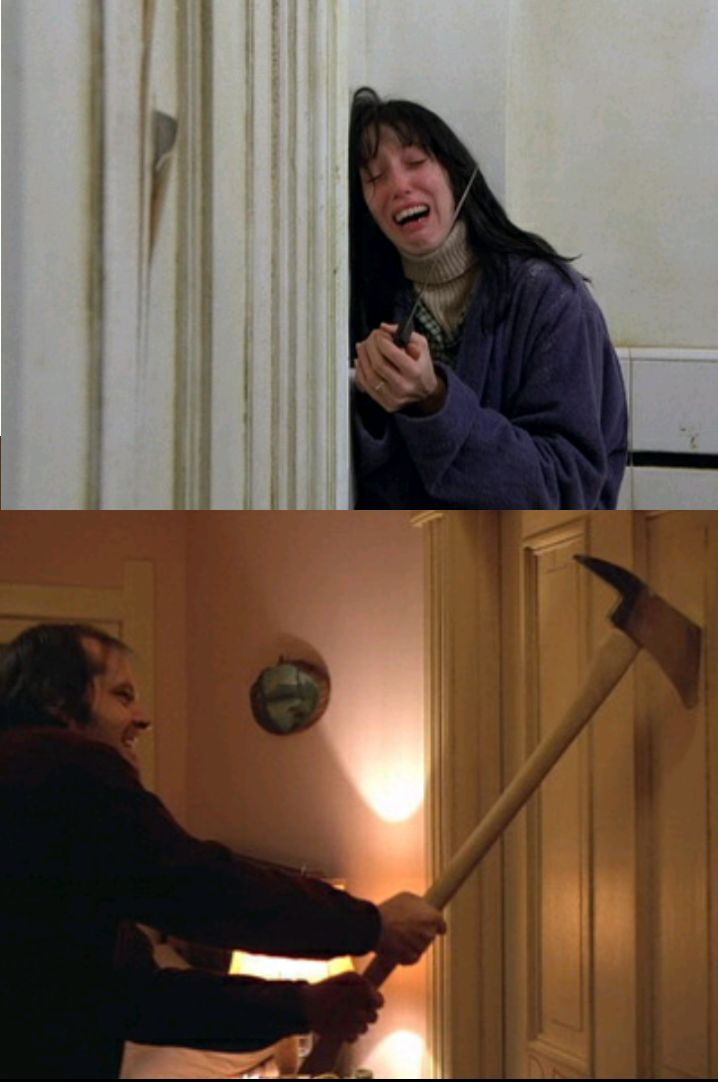 Shining - Why do you want in? Blank Meme Template