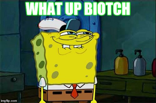 Don't You Squidward Meme | WHAT UP BIOTCH | image tagged in memes,dont you squidward | made w/ Imgflip meme maker
