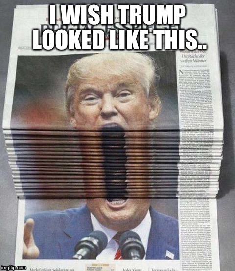 Trumps Plastic Surgery! | I WISH TRUMP LOOKED LIKE THIS.. | image tagged in donald trump,newspaper,dank | made w/ Imgflip meme maker