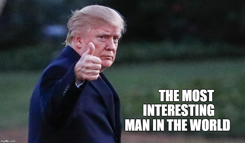 Truly, Donald J. Trump is the most interesting man in the world | THE MOST 
INTERESTING MAN
IN THE WORLD | image tagged in donald trump approves | made w/ Imgflip meme maker