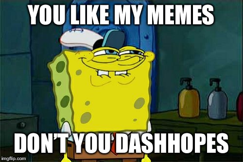 Don't You Squidward Meme | YOU LIKE MY MEMES DON’T YOU DASHHOPES | image tagged in memes,dont you squidward | made w/ Imgflip meme maker