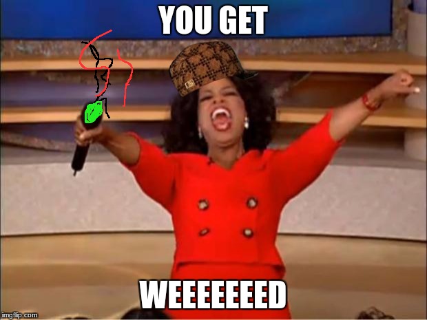 Oprah You Get A Meme | YOU GET; WEEEEEEED | image tagged in memes,oprah you get a,scumbag | made w/ Imgflip meme maker