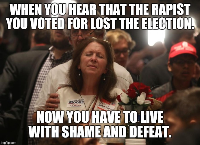 WHEN YOU HEAR THAT THE RAPIST YOU VOTED FOR LOST THE ELECTION. NOW YOU HAVE TO LIVE WITH SHAME AND DEFEAT. | image tagged in trumpkintears | made w/ Imgflip meme maker