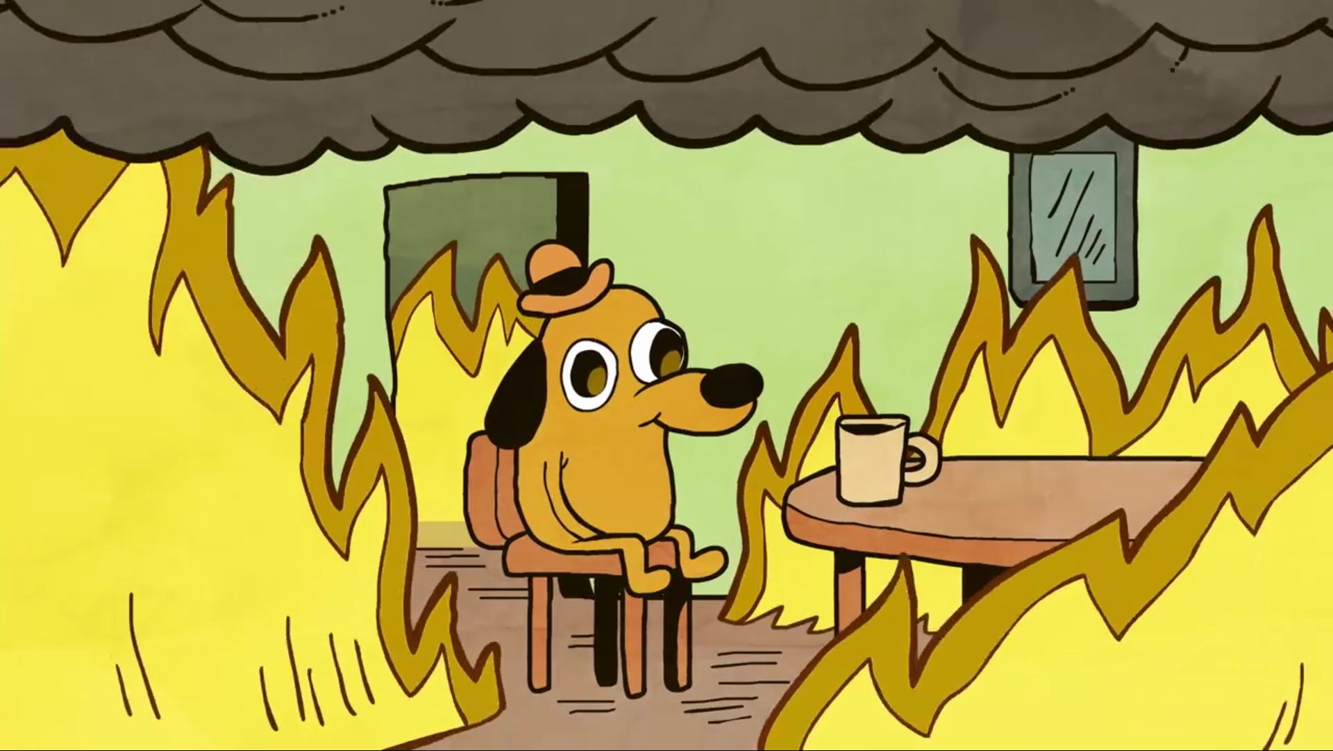 This is fine Blank Meme Template