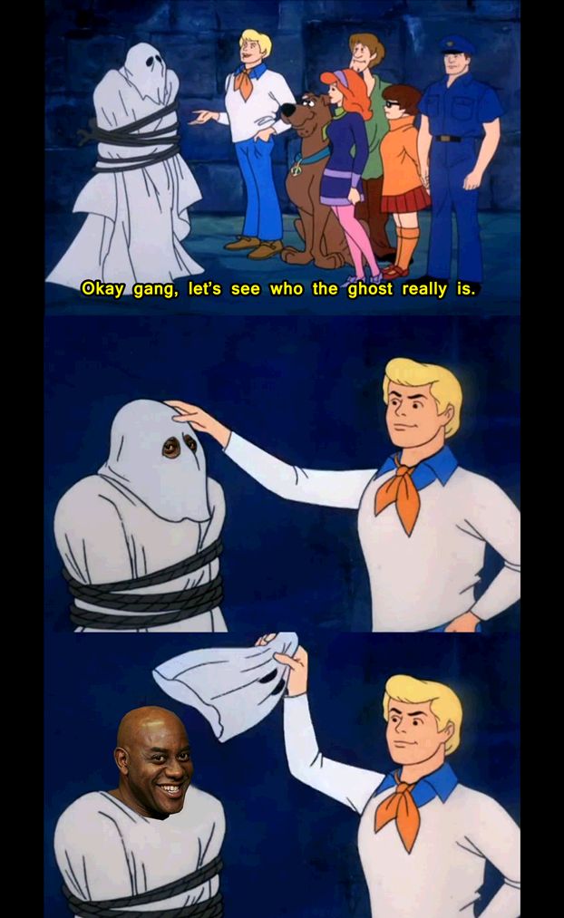 Scoobydoo mask reveal Blank Meme Template