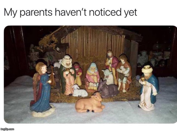 Yo, da nativity, was I at... | A | image tagged in a christmas story | made w/ Imgflip meme maker