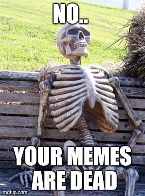 When someone says your memes are dead...  | NO.. YOUR MEMES ARE DEAD | image tagged in memes,waiting skeleton,dead meme | made w/ Imgflip meme maker